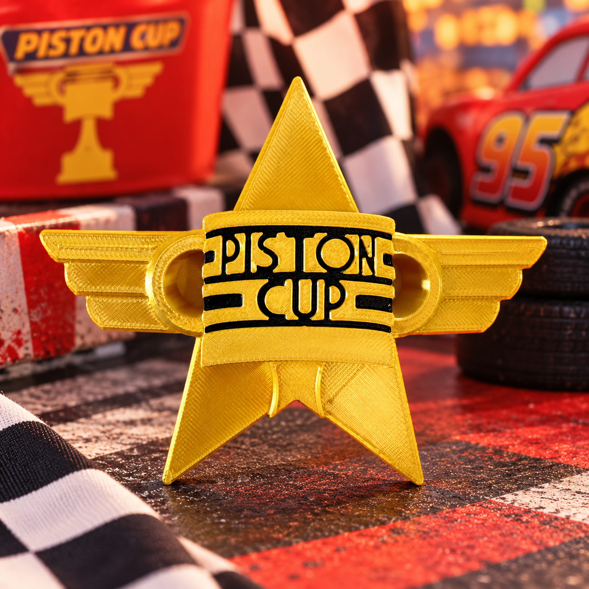 Cars Piston Cup Christmas Tree Topper racing scene