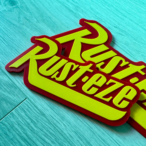Cars Rusteze V2 inspired 3D printed wall or desk sign