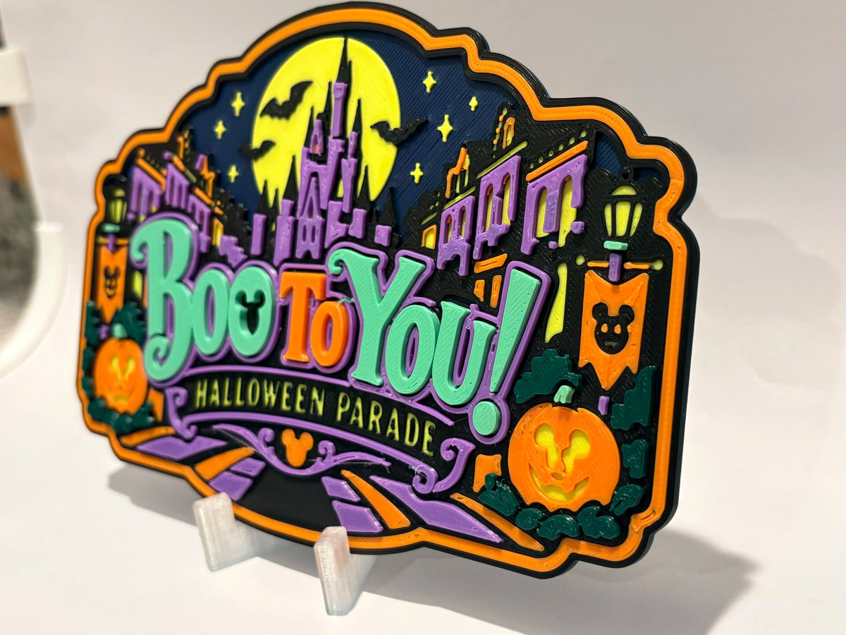 Disney Boo to You Parade Inspired Sign detail view