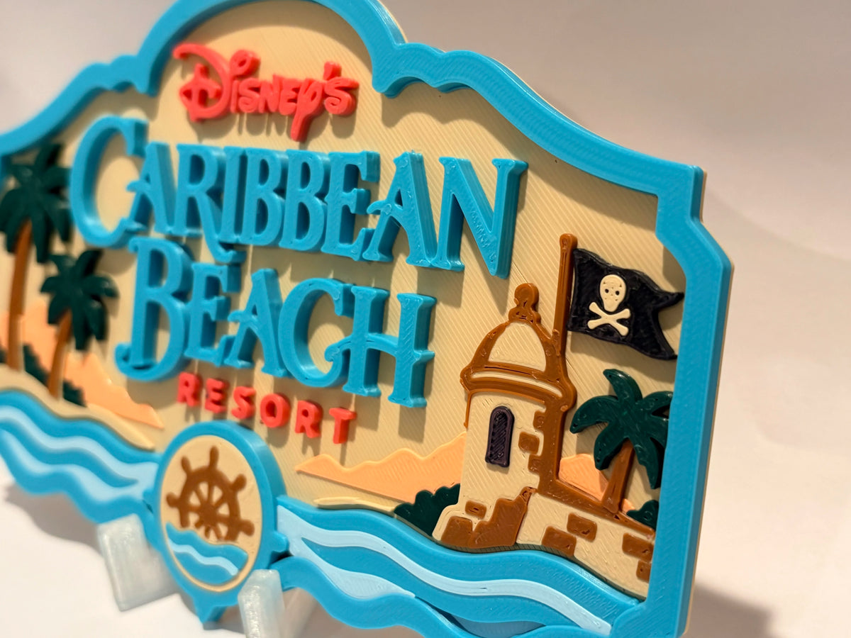 Disney Caribbean Beach Resort Inspired Sign detail view