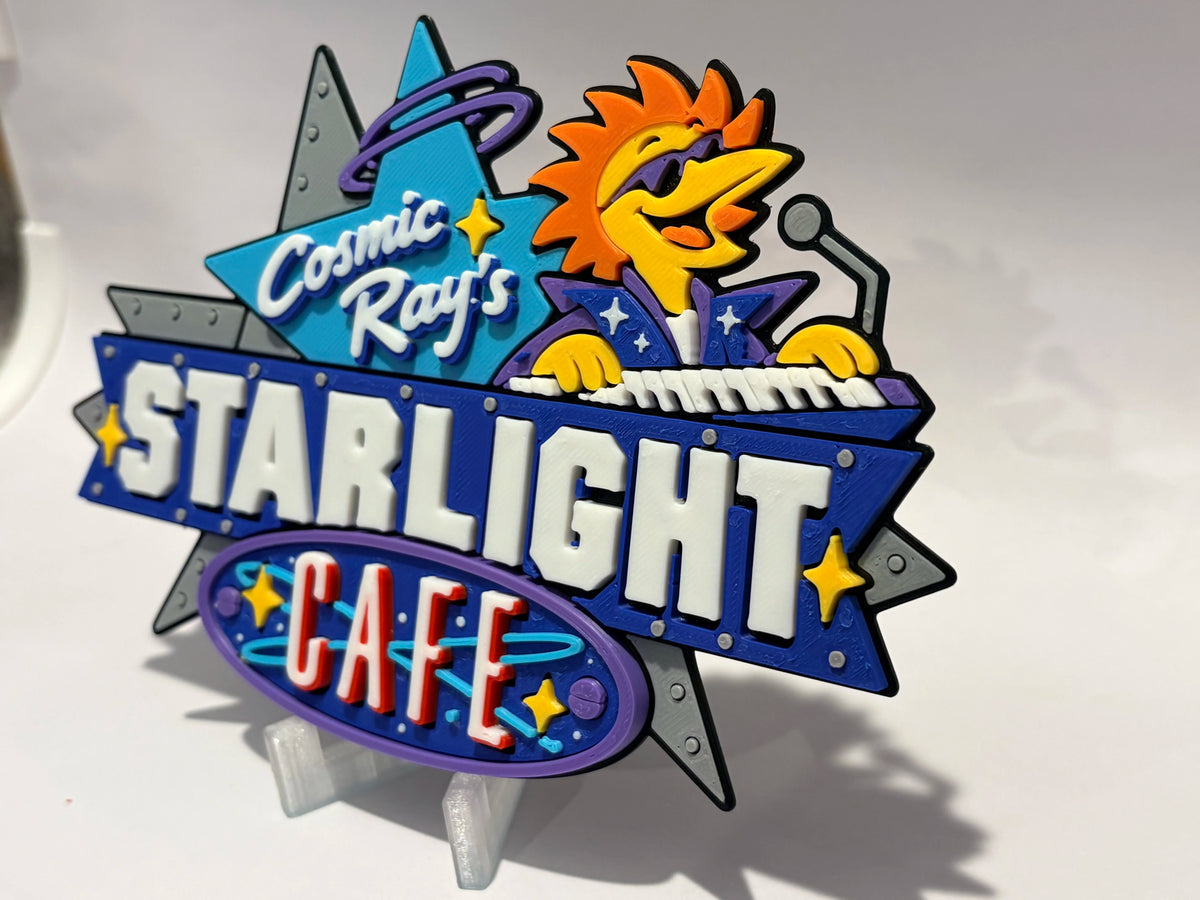 Disney Cosmic Rays Starlight Cafe Inspired Sign detail view