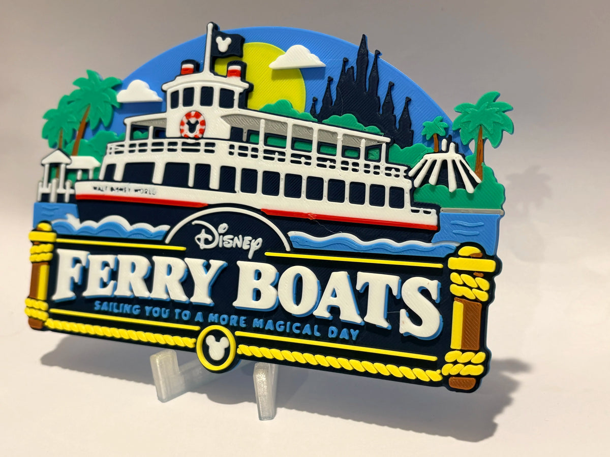 Disney Ferry Boats Inspired Sign detail view