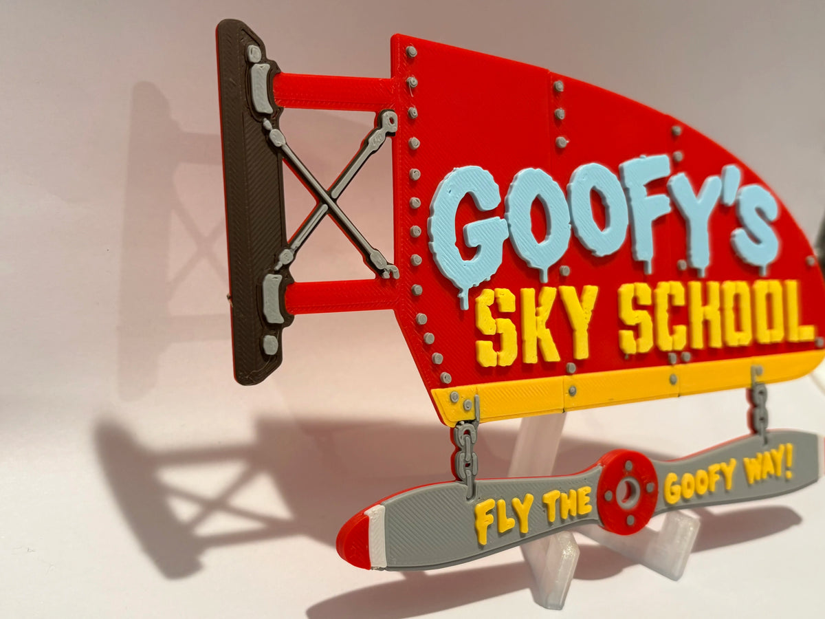 Disney Goofy's Sky School Inspired Sign detail view