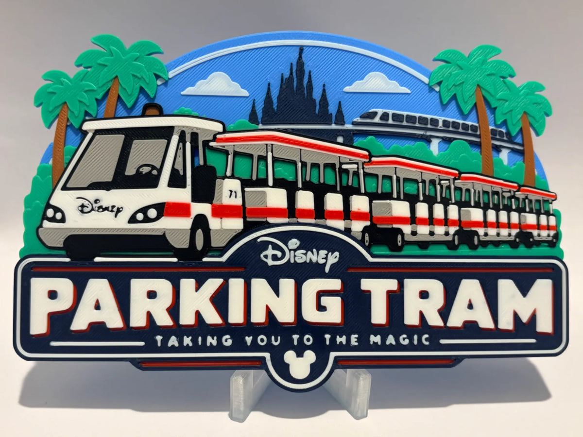 Disney Parking Tram Inspired Sign