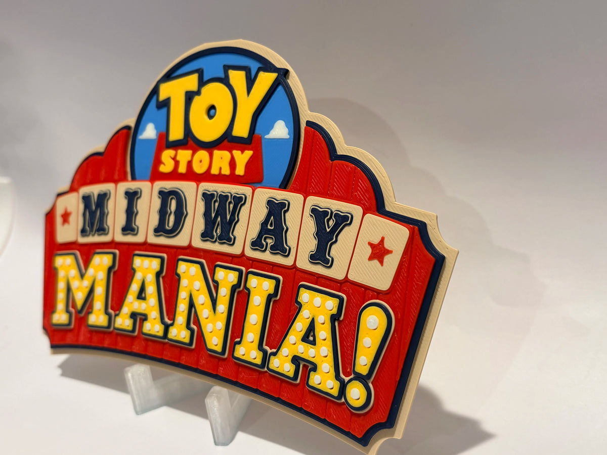 Disney Toy Story Midway Mania Inspired Sign detail view