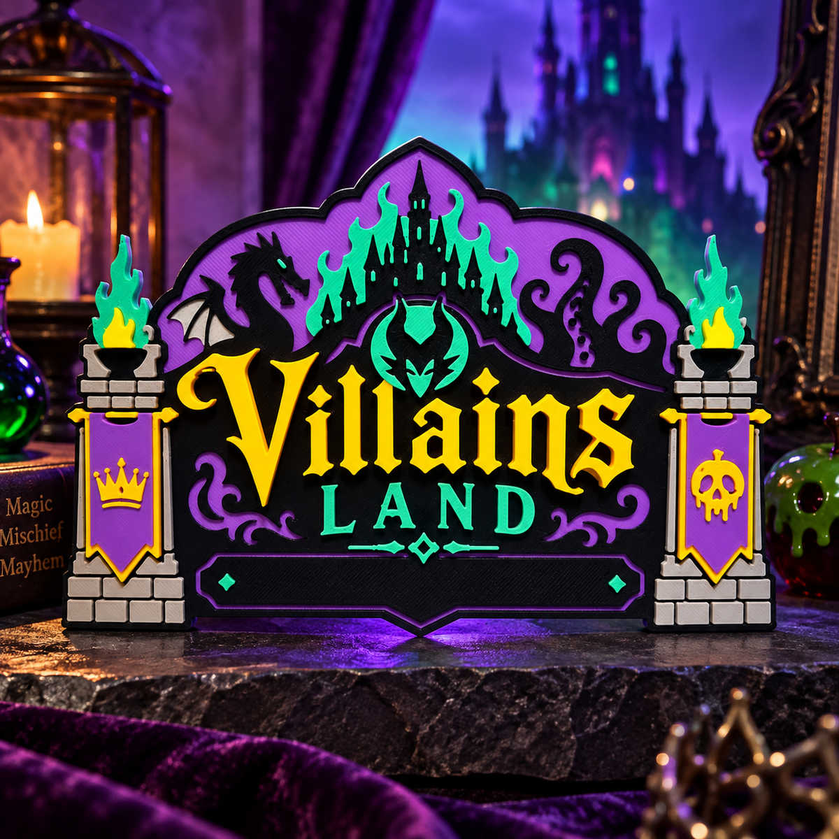 Disney Villains Land Inspired Sign themed promotional image