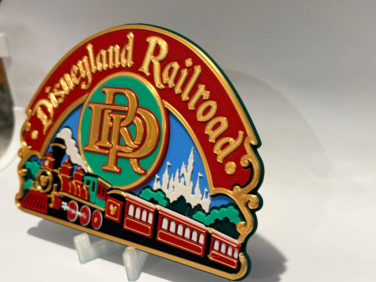 Disneyland Railroad Inspired Sign detail view