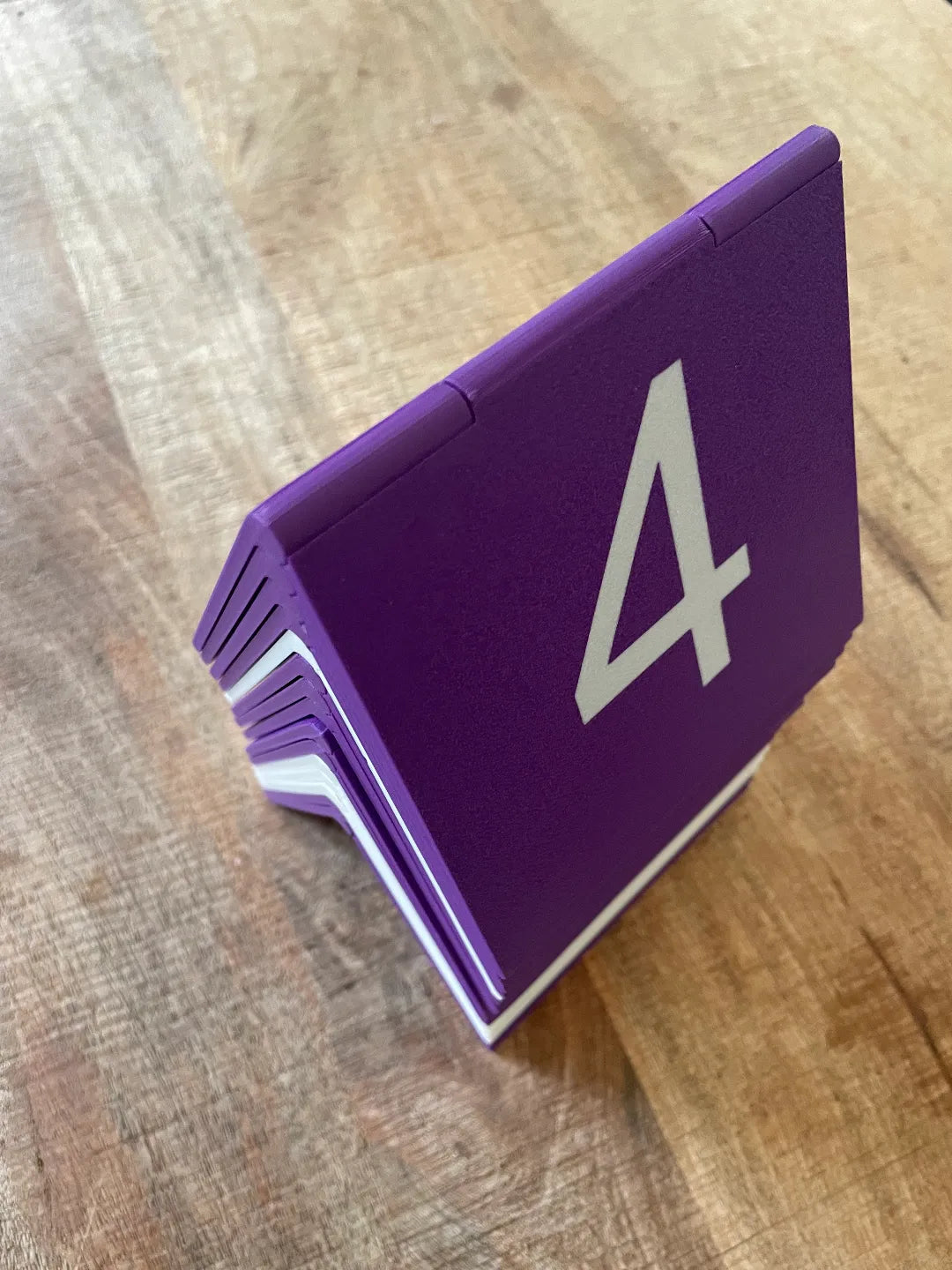 Dog agility number markers in contrasting colours
