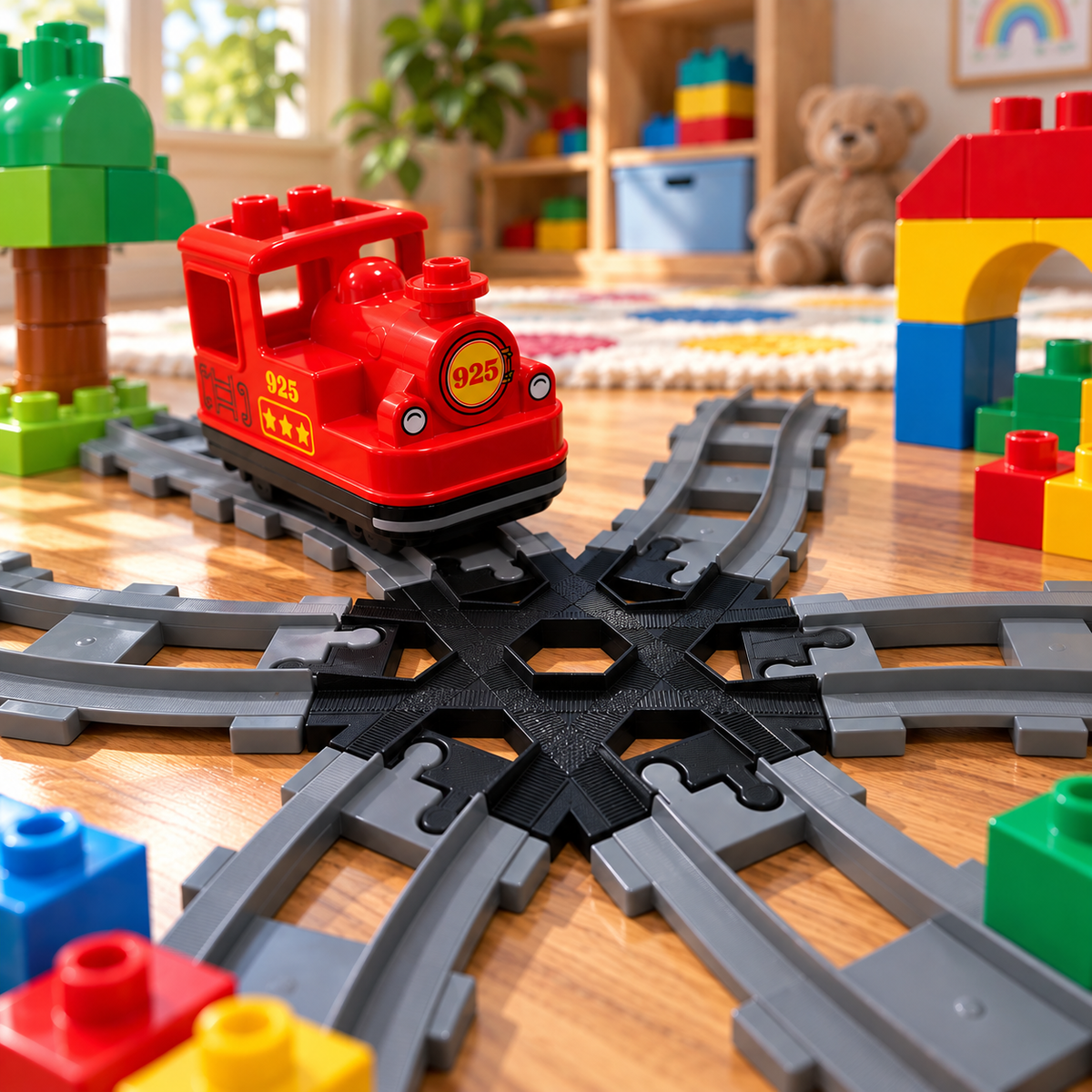 6-Way Train Track Crossing themed promotional image