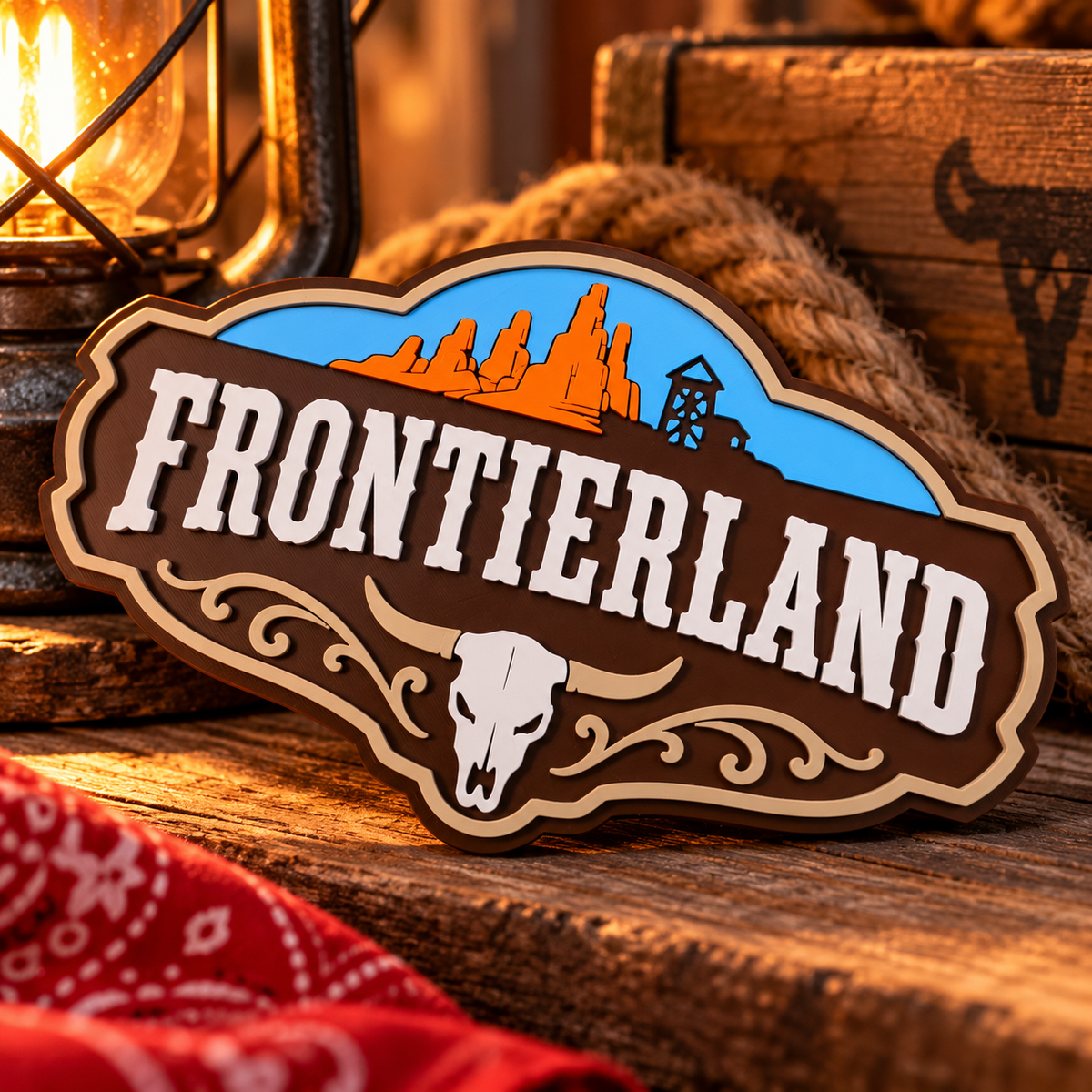 Frontierland Inspired Sign western display scene
