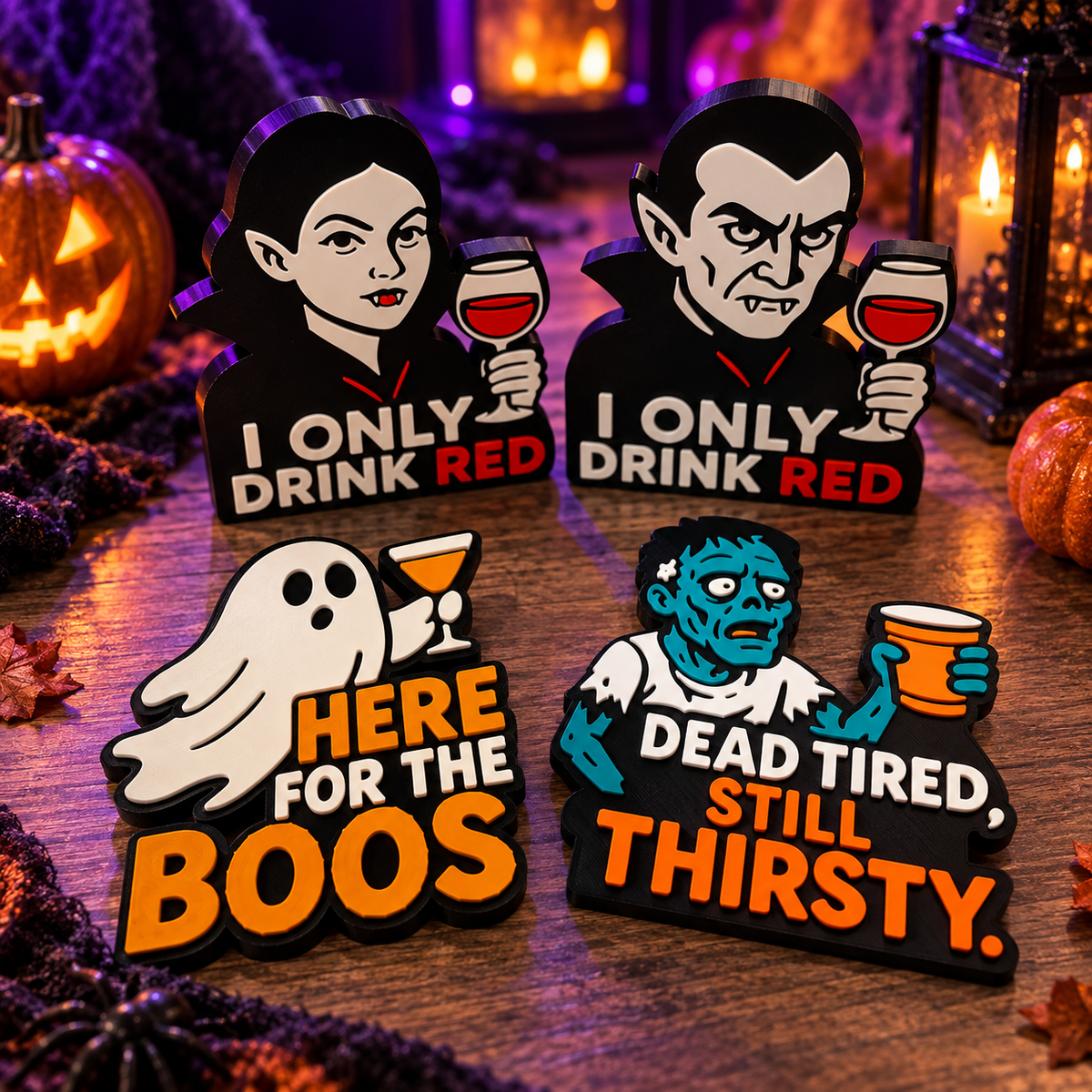 Funny Halloween Party Signs themed promotional image