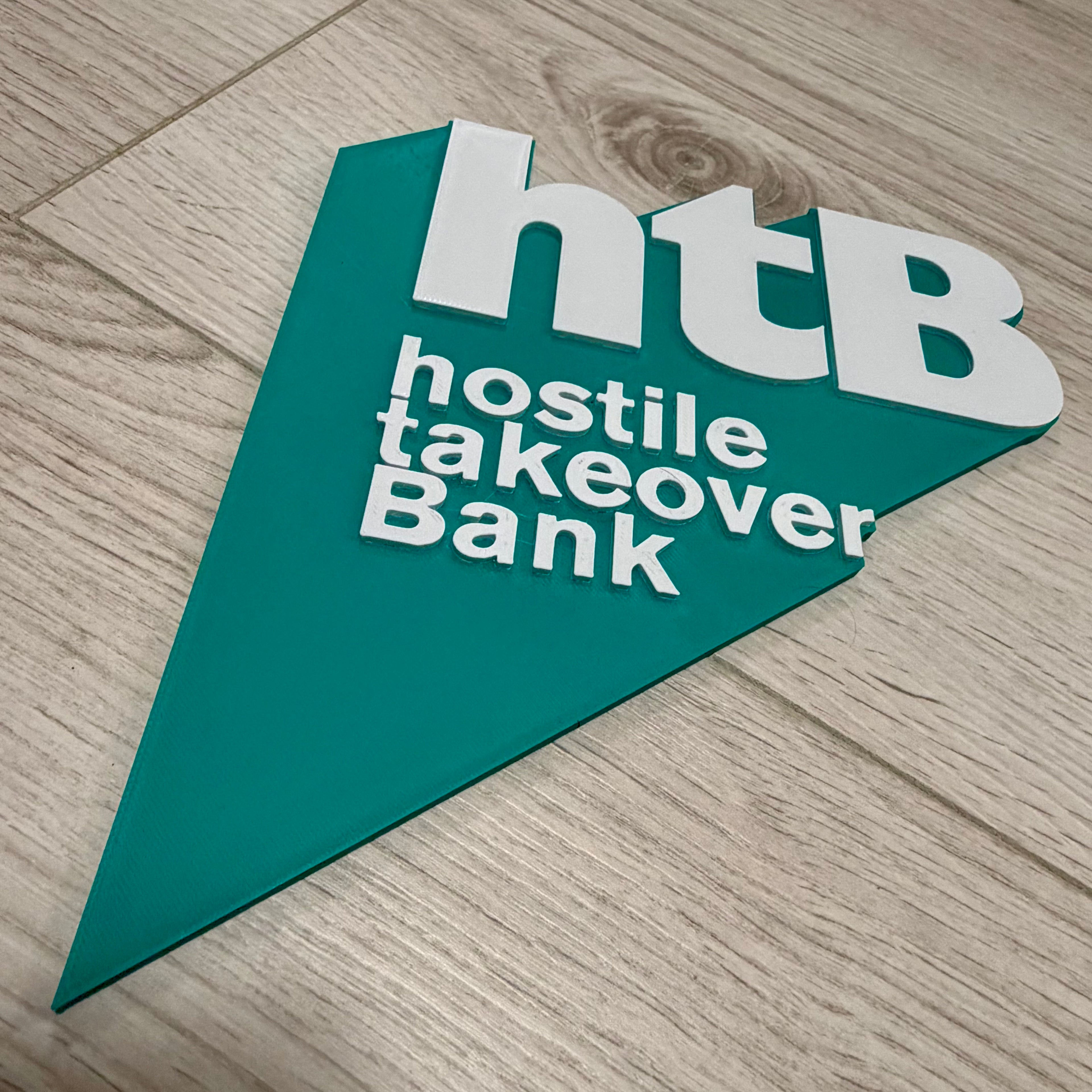 HTB Chick Hicks Hostile Takeover Bank Cars inspired sign angled view