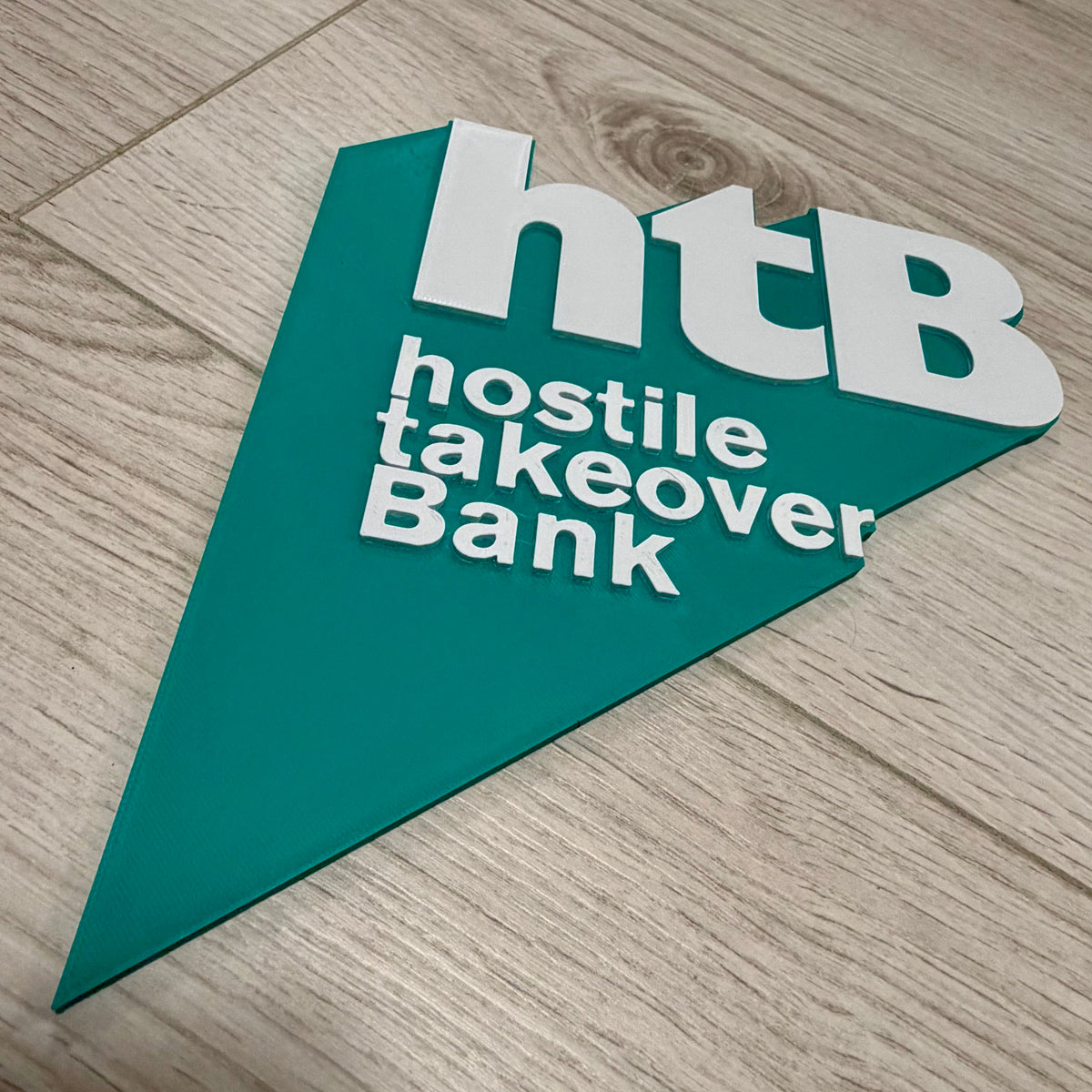 HTB Chick Hicks Hostile Takeover Bank Cars inspired sign angled view