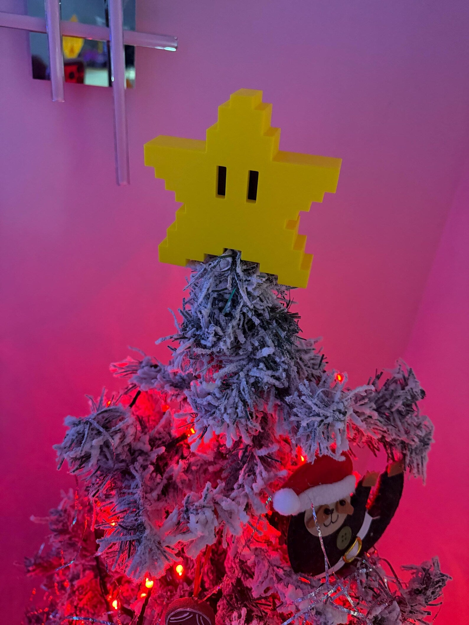 Retro Pixel Star Tree Topper | Christmas | Gamer | 1UP
