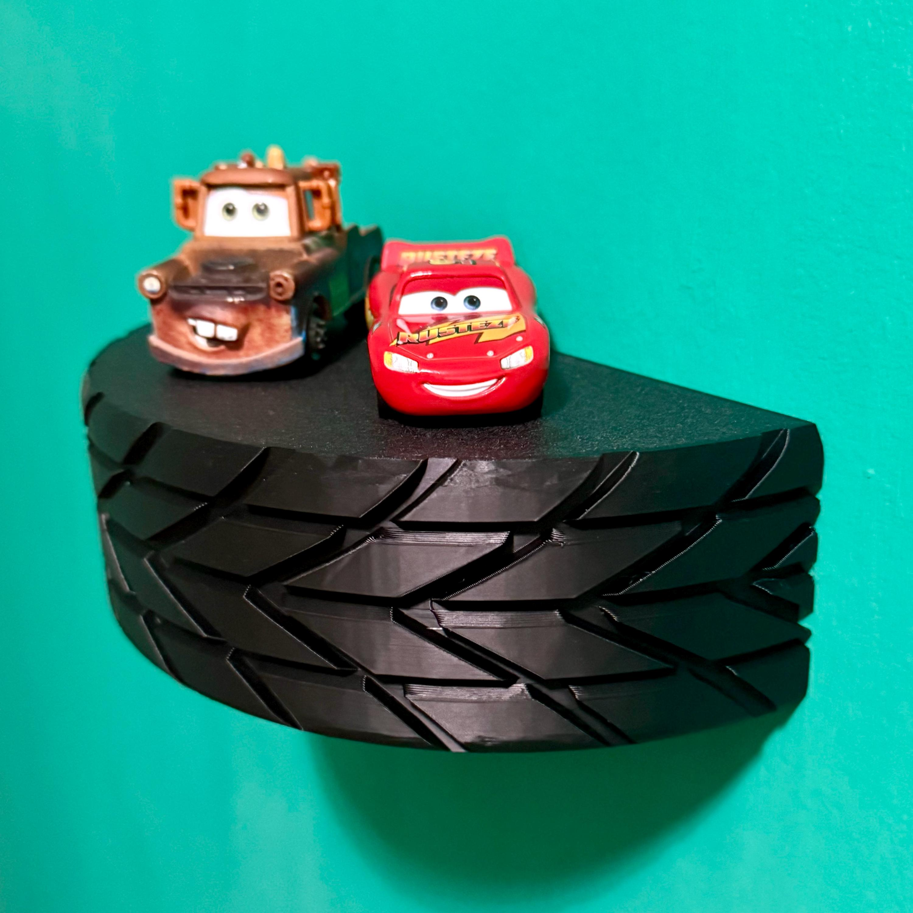 Cars Tyre 3D printed wall display shelf – image 2