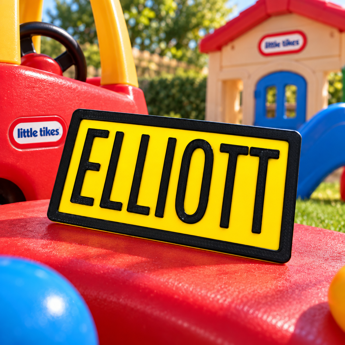 Personalised Little Tikes Cozy Coupe Number Plate themed promotional image