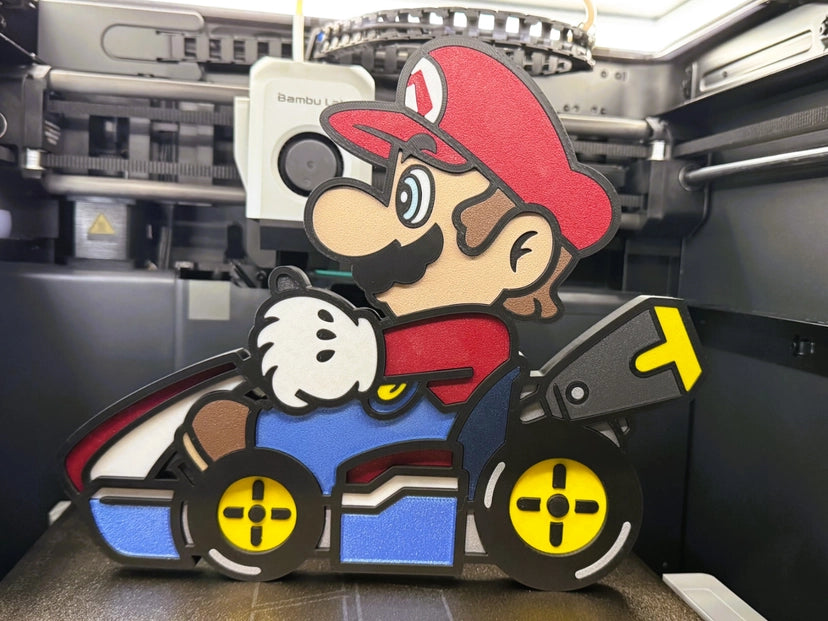 Mario Kart inspired 3D printed wall art