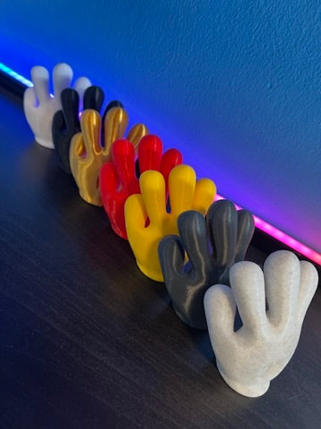 Mickey hand wall hooks in assorted colours
