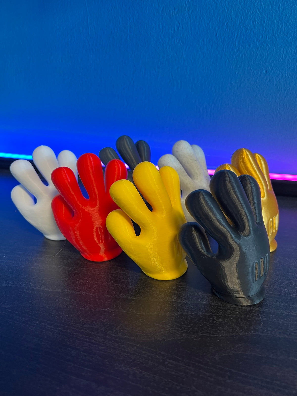Mickey hand wall hooks colour lineup