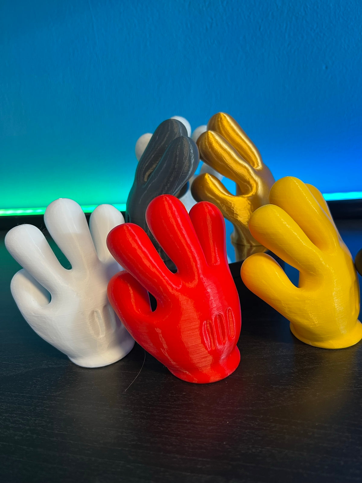 Mickey hand wall hooks close-up colour group