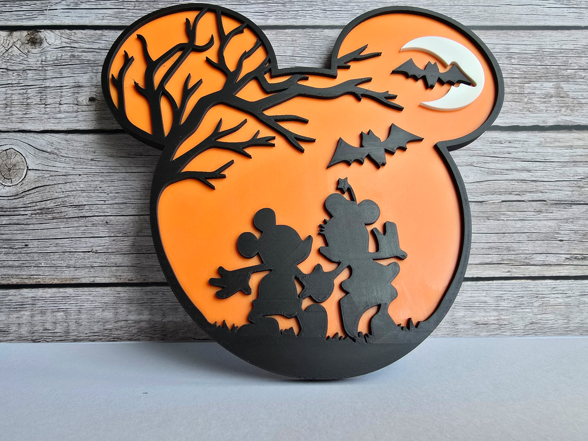 Mickey Mouse Halloween inspired 3D printed sign alternate view