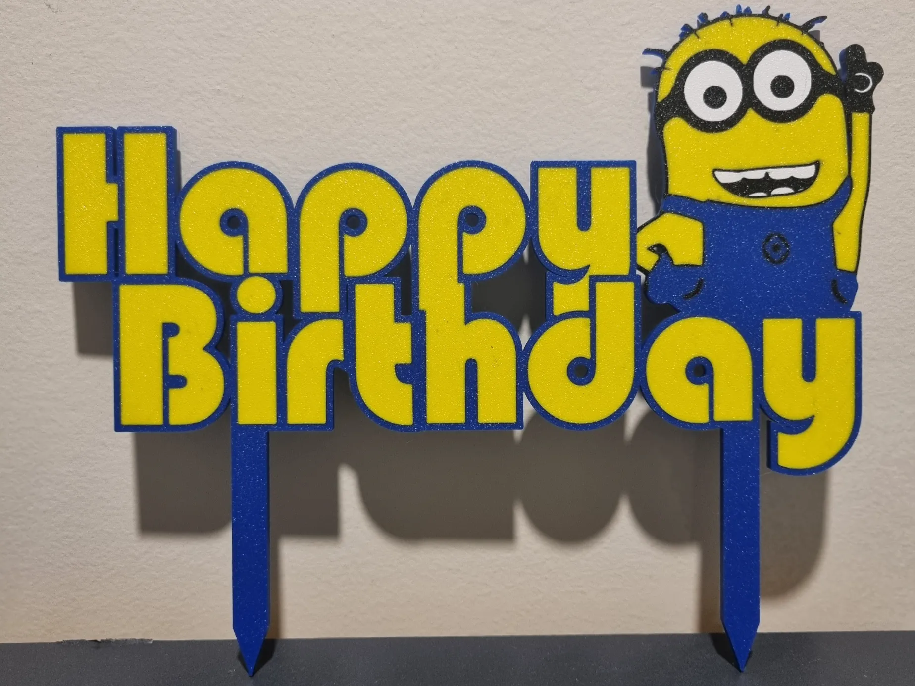 Minions inspired 3D printed cake topper