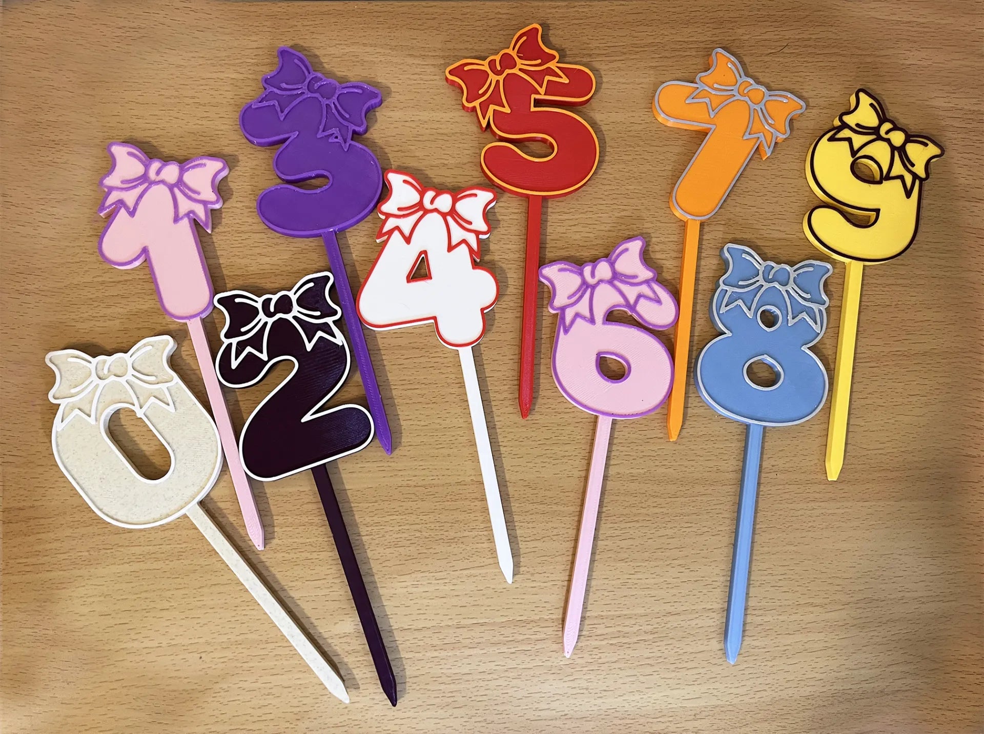 3D printed number cake toppers
