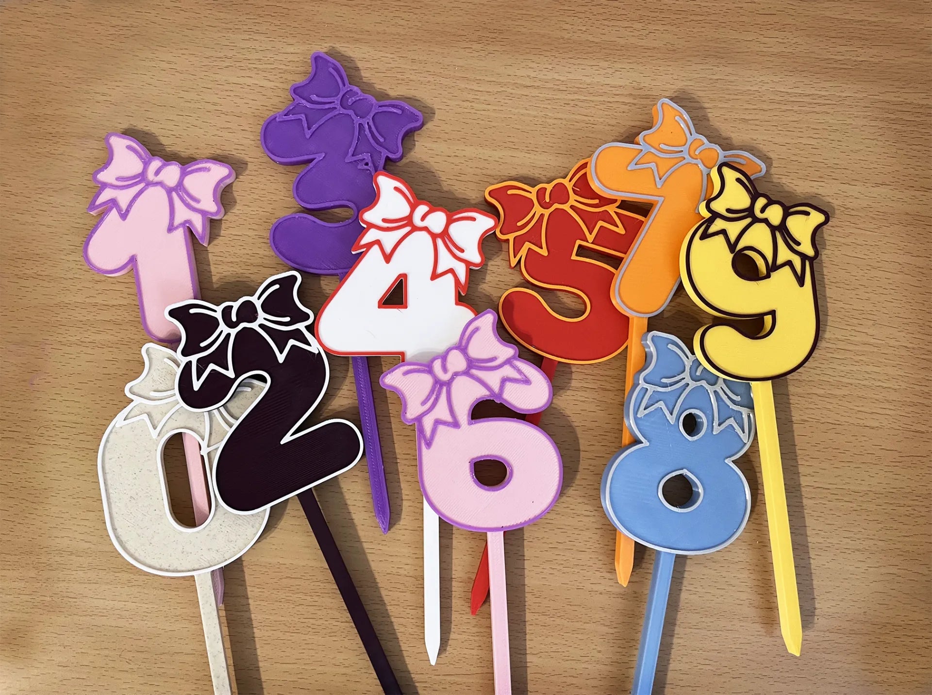 3D printed number cake toppers