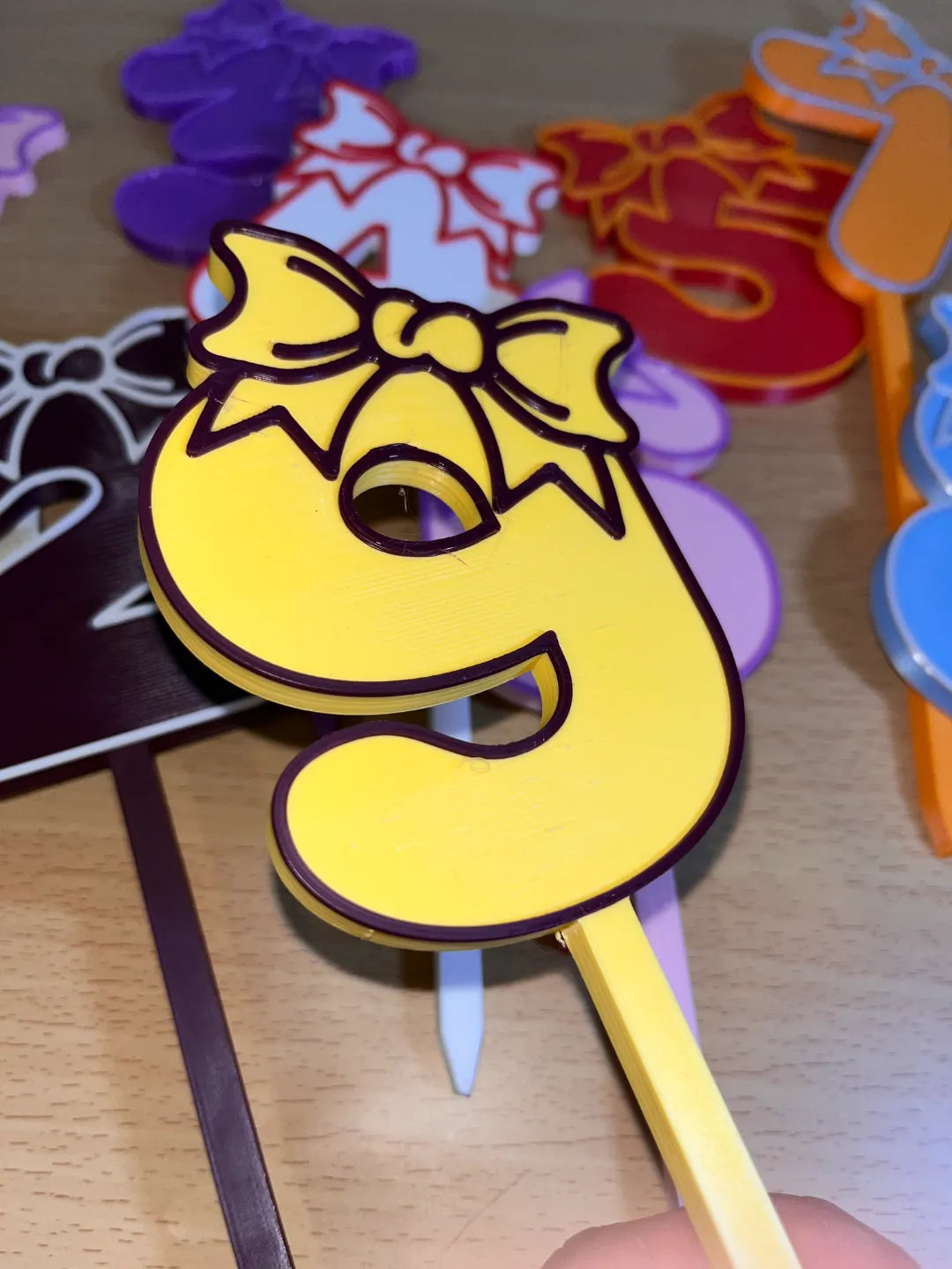 Custom colour number cake topper