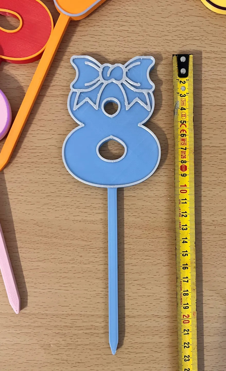 3D printed number cake topper colour options