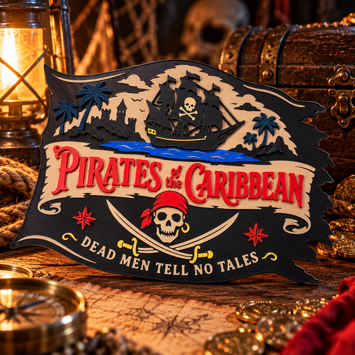 Pirates Of The Caribbean Inspired Flag display scene