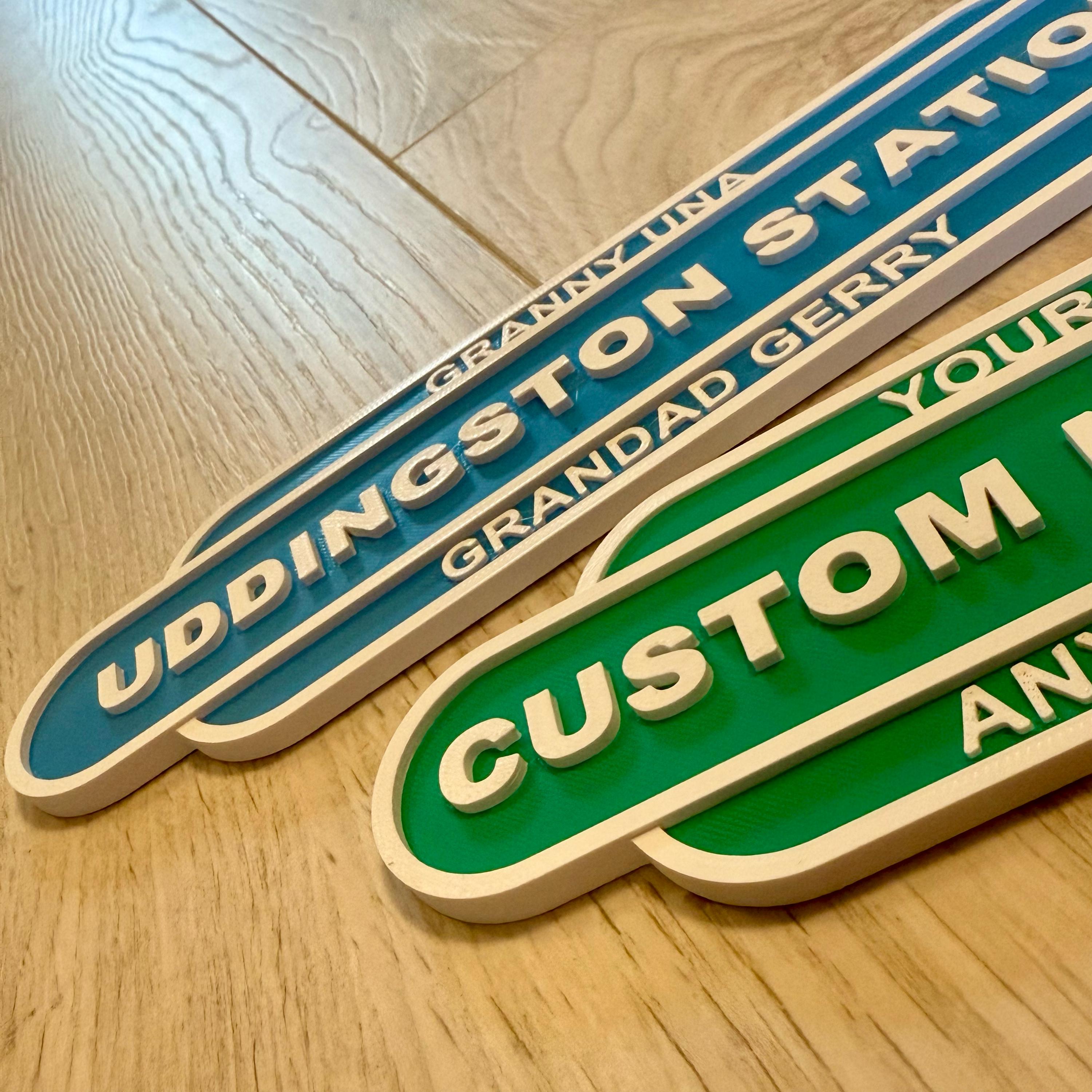Personalised Railway Train Totem Plaque