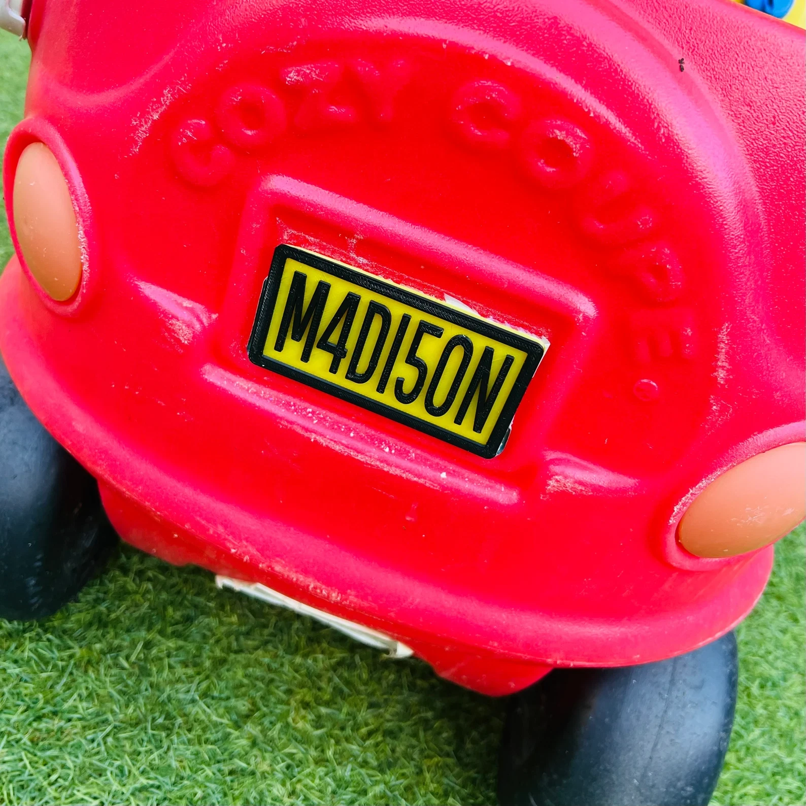 Personalised Little Tikes Cozy Coupe number plate – image 5