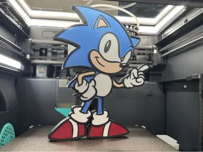 Sonic the Hedgehog inspired 3D printed wall art
