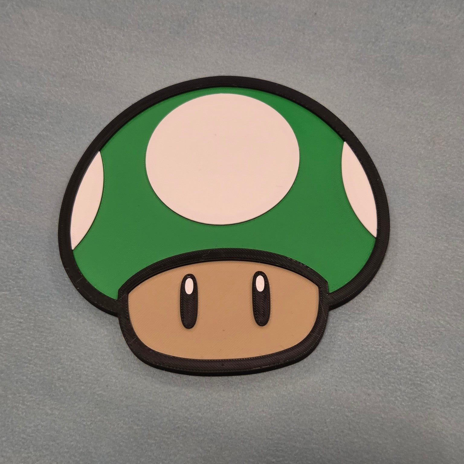 Green mushroom inspired 3D printed gaming wall sign