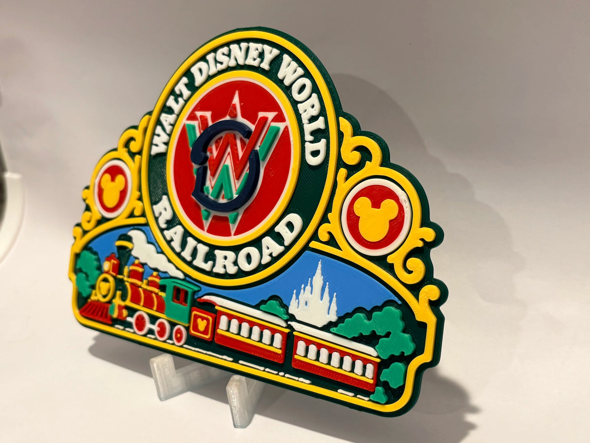 Walt Disney World Railroad Inspired Sign detail view